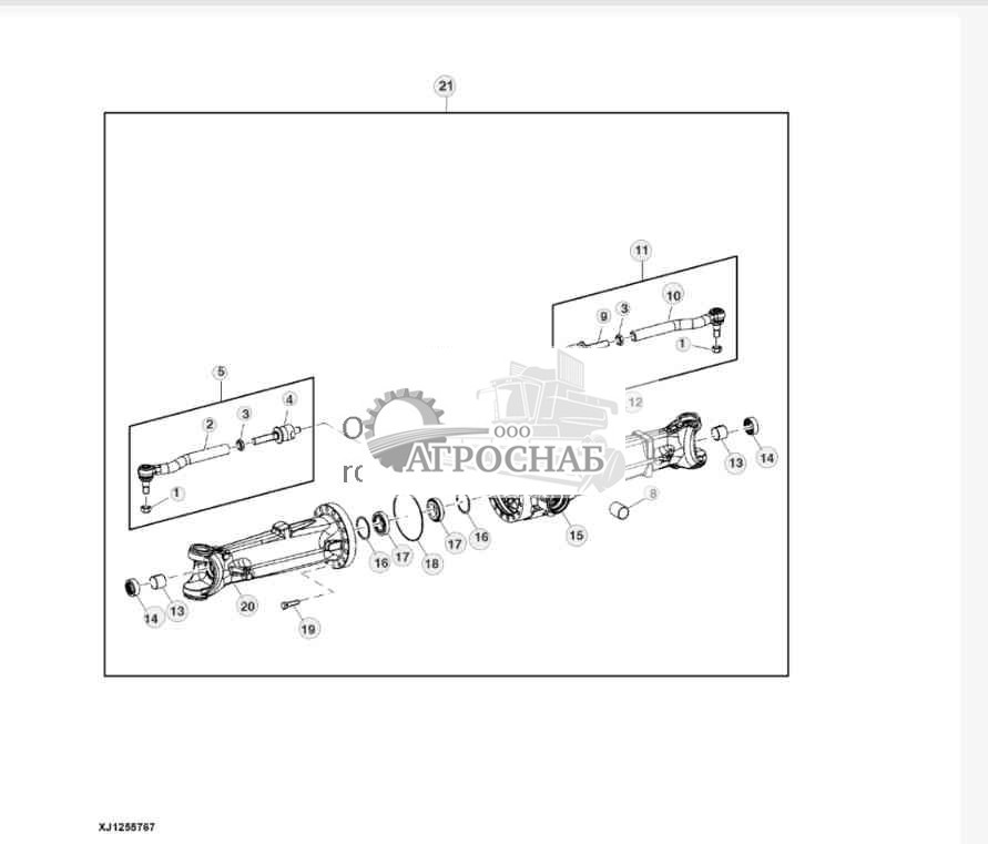 Корпус переднего моста с MFWD 